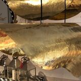 Hammered brass leaf light fixture 80cm