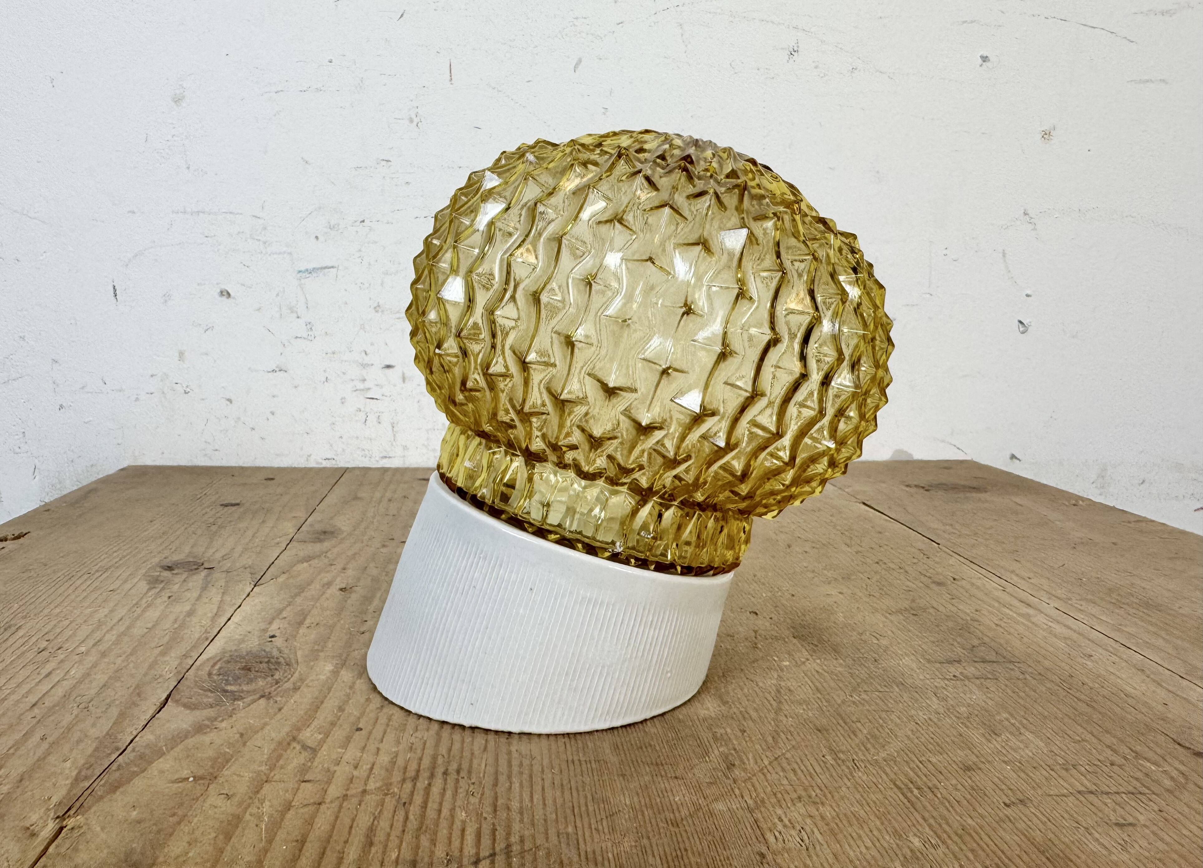 Vintage White Porcelain Wall Light, 1970s