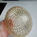 Amber and wrought iron globe ceiling light