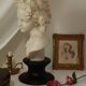 Bust young girl resin and marble XXth