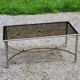 Coffee table from the 70s in chrome metal with smoked glass top in neo-classical style