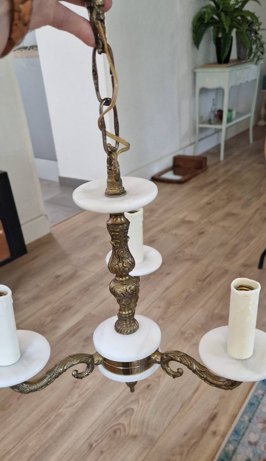 Louis XV style gilded bronze chandelier.