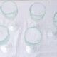 6 verres à pied en verre épais biseauté