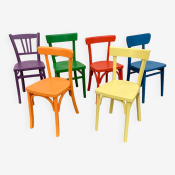 Set of 6 painted bistro chairs