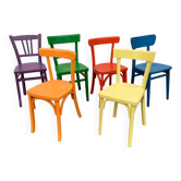 Set of 6 painted bistro chairs