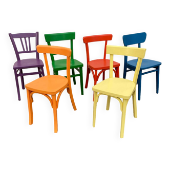 Set of 6 painted bistro chairs