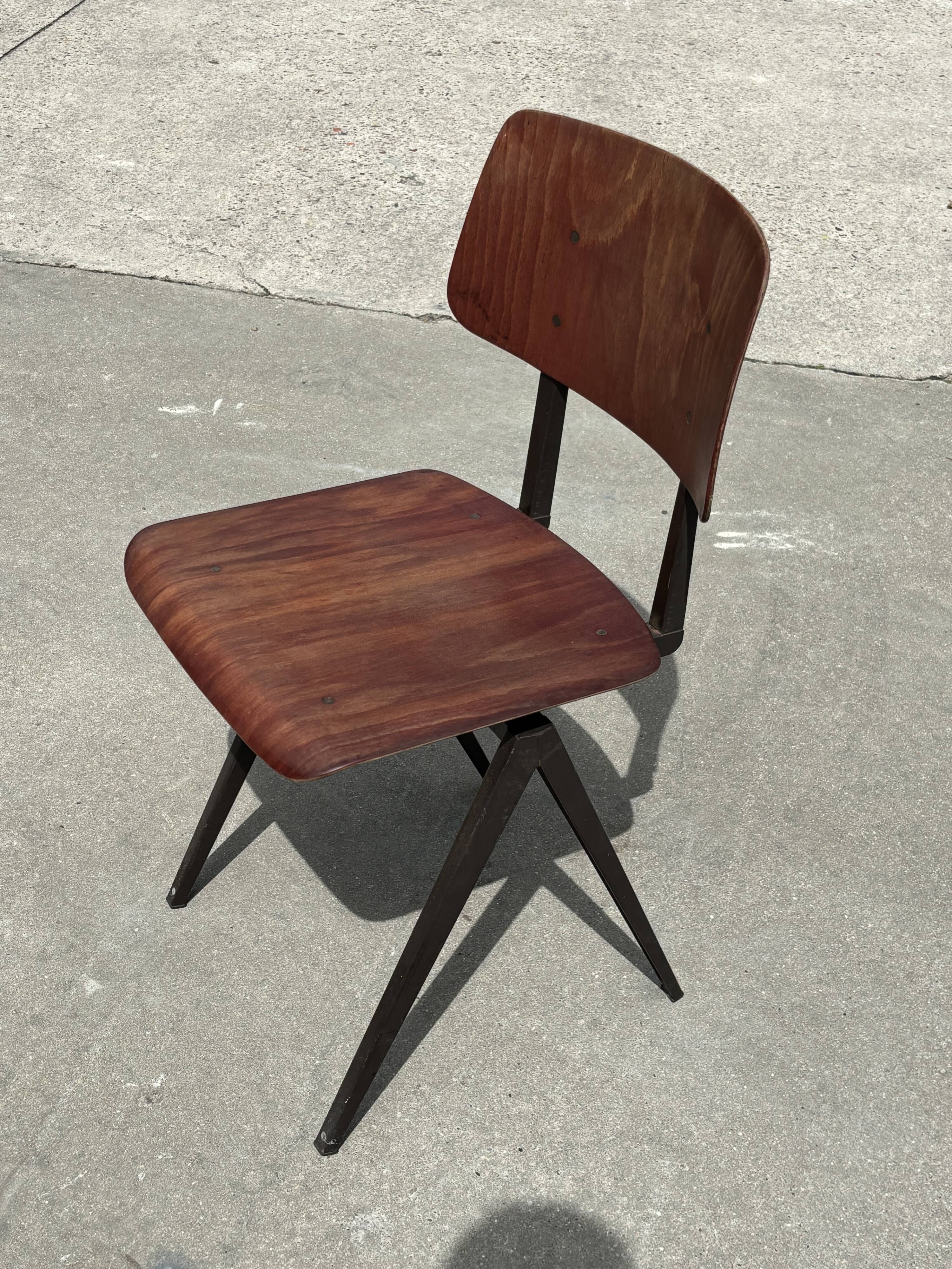 Set of 4 vintage school chairs Galvanitas S16 Netherlands Design
