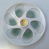 4 green/yellow oyster plates from Salins, 1970
