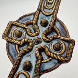 Ceramic glazed wall Celtic cross