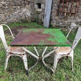 Vintage French Garden Set - Iron Table and 2 Chairs, 1950s