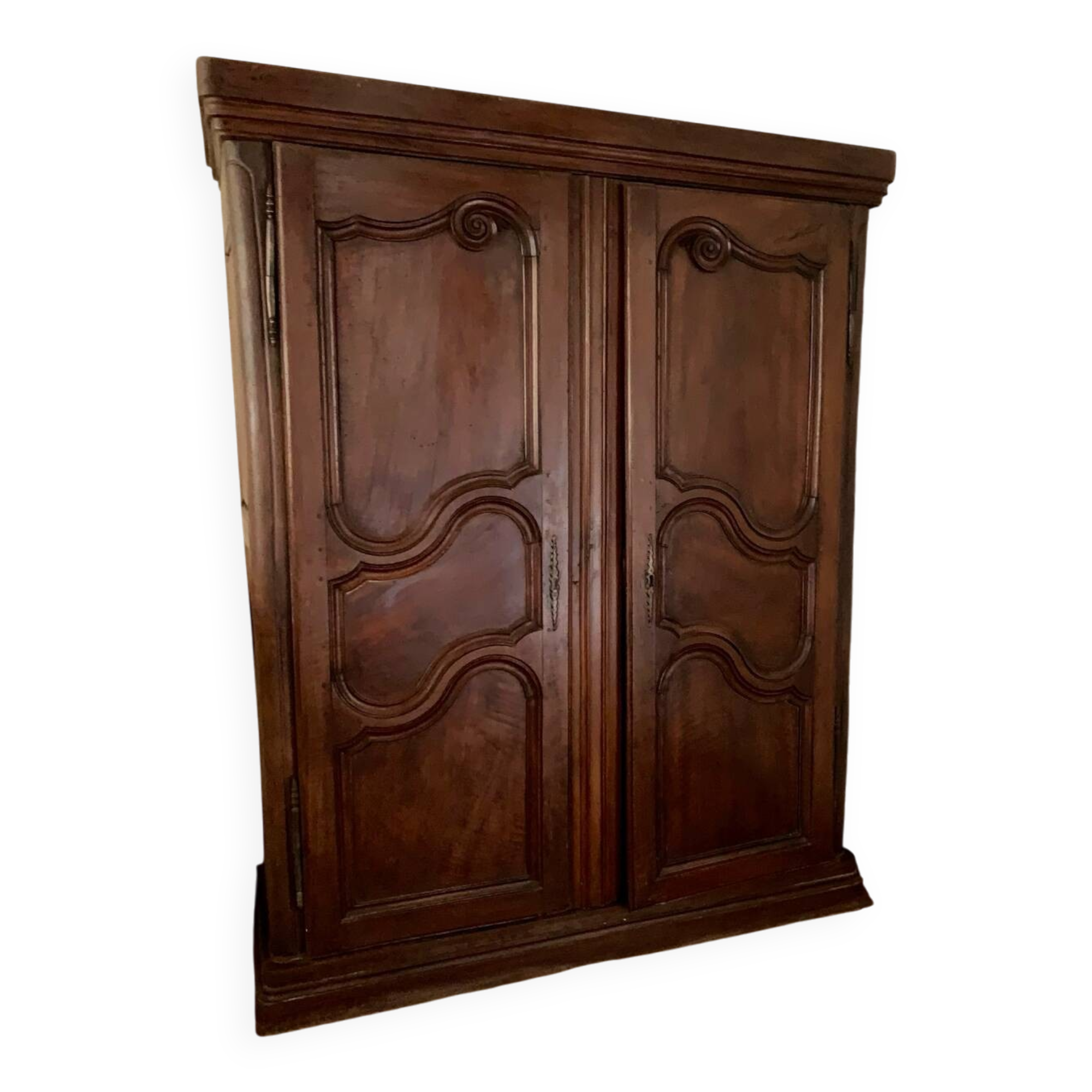 Antique rustic cabinet without bottom - two molded doors