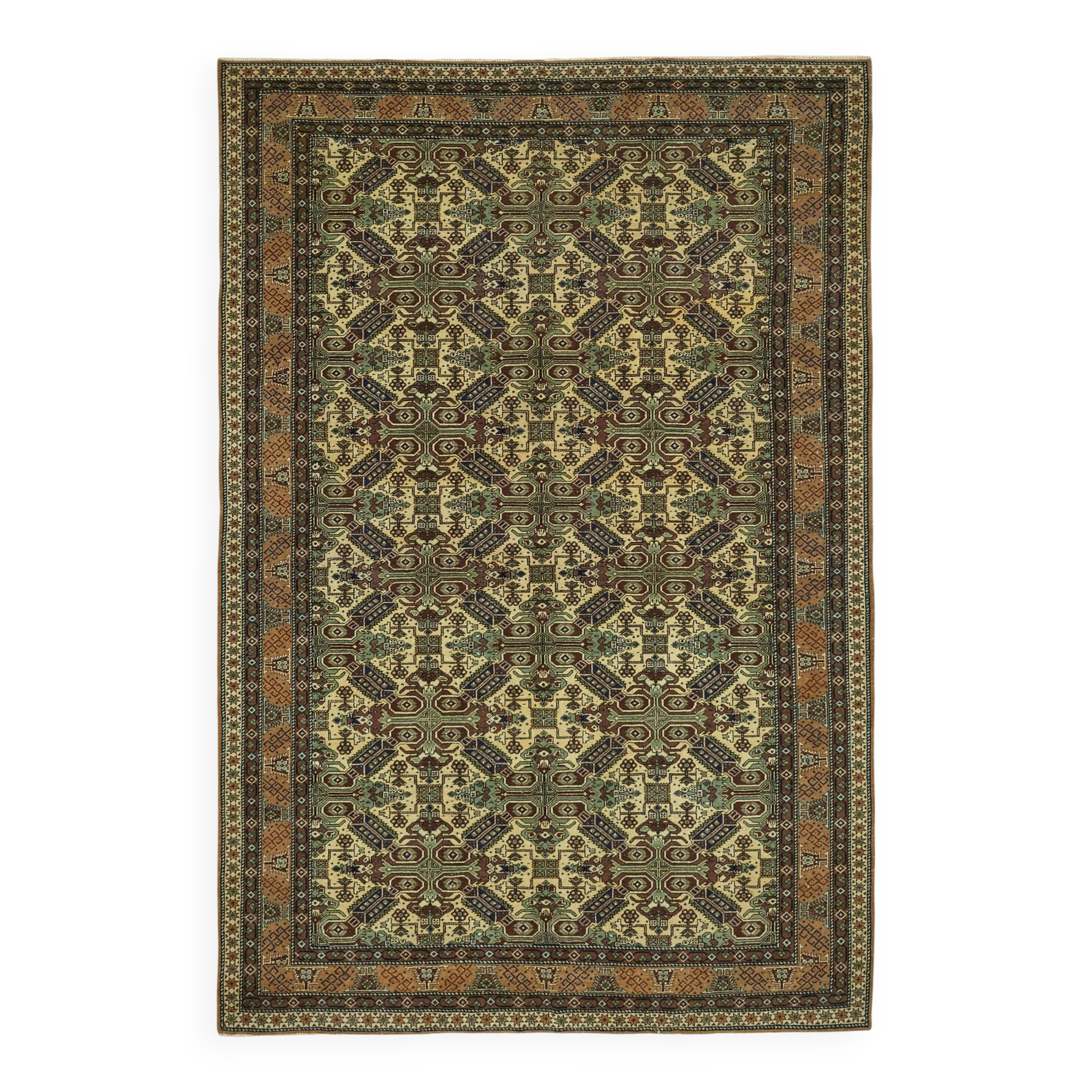Turkish Wool Vintage Kayseri Rug 197 cm x 293 cm