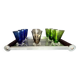 Service de 9 verres à liqueur de couleur
