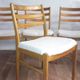 Set of 4 Vintage Scandinavian chairs in white boucle fabric, Sweden, 1920s.