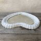 Vintage 60s white rattan mirror 46x46cm