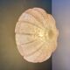 Vintage art deco globe wall or ceiling light in pink Clichy glass