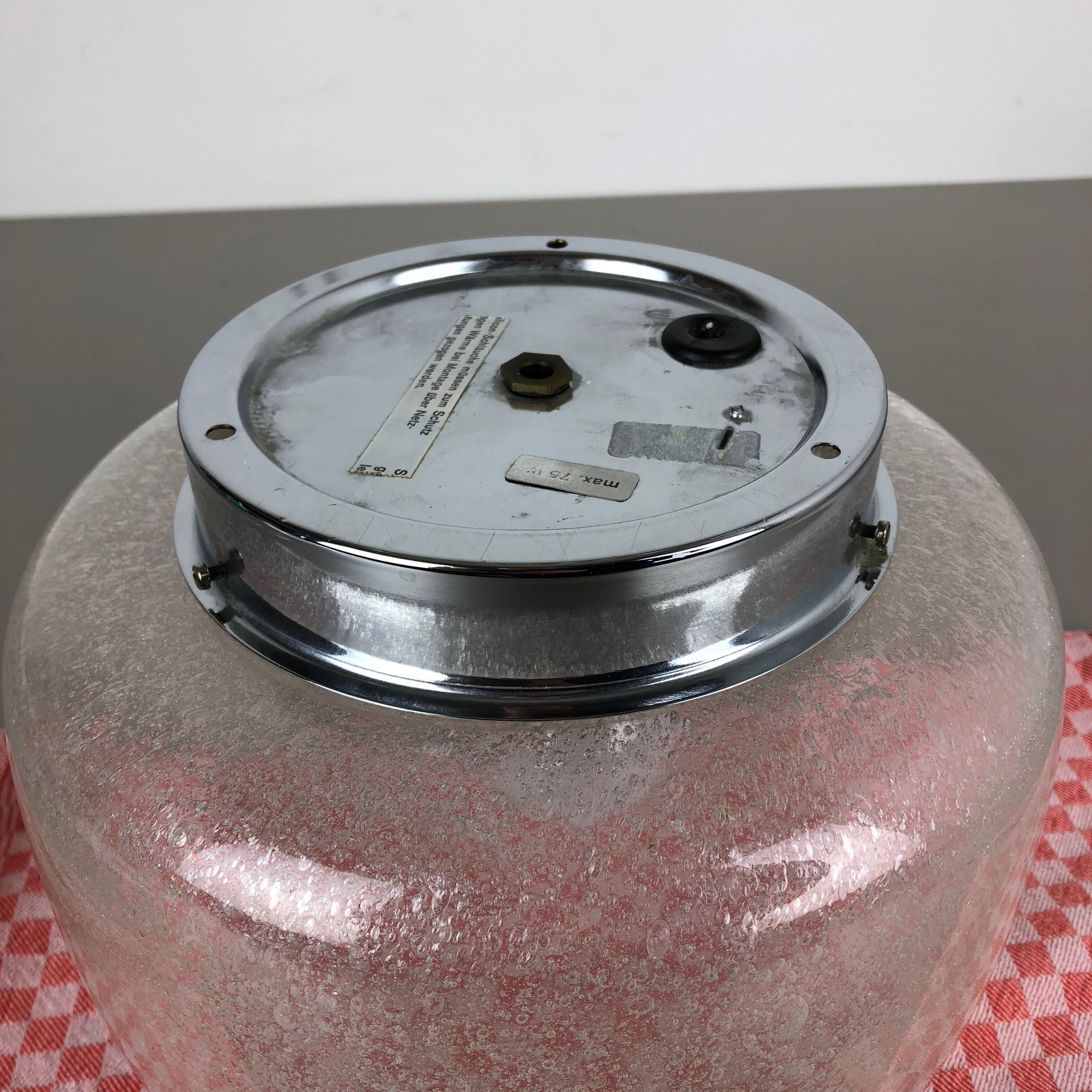 Cone Ice Glass Bubble Wall Light Made by Hillebrand Leuchten, Germany