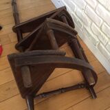 Wooden library staircase