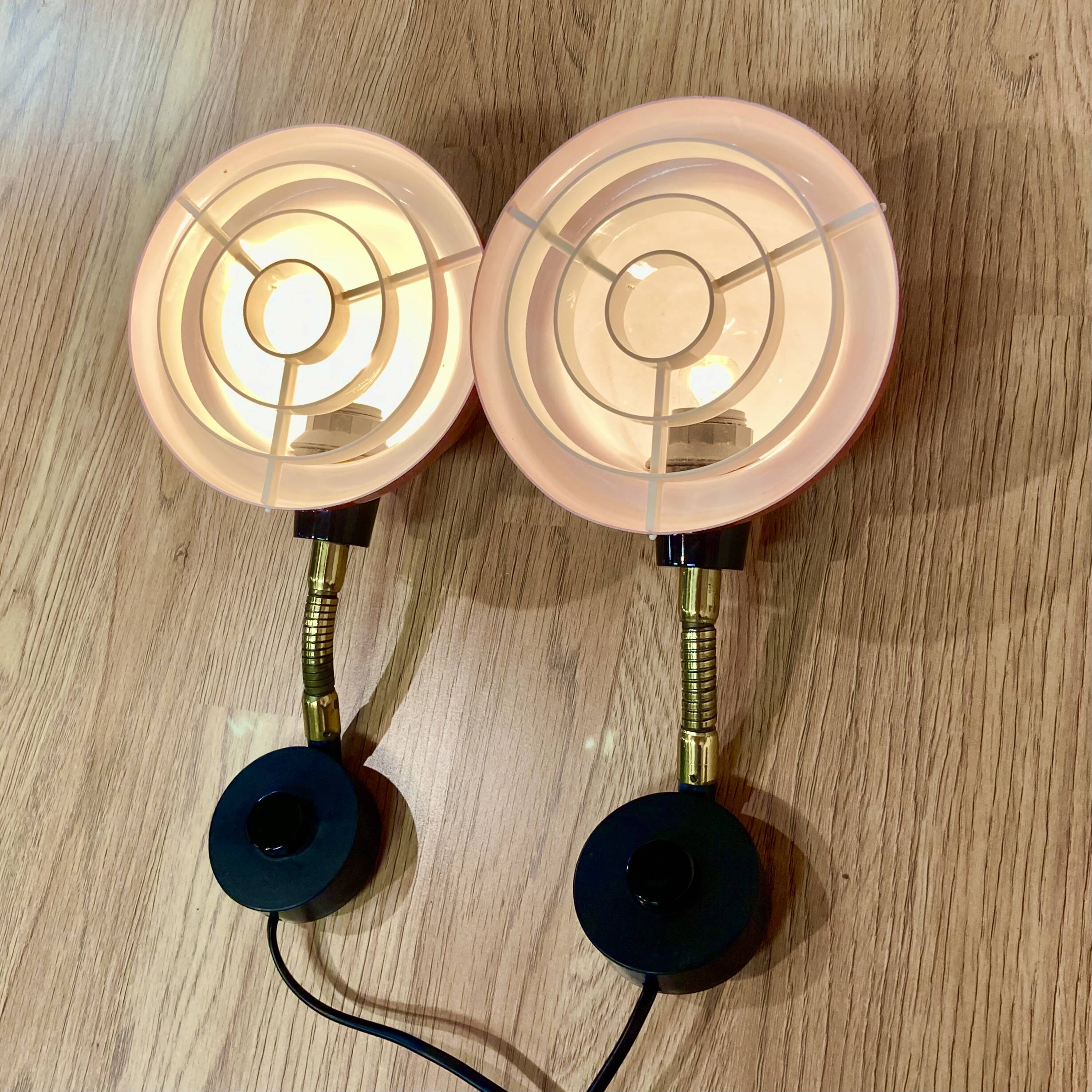 PAIR OF MODULAR SCANDINAVIAN DESIGN WALL LIGHTS 1950.