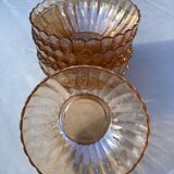 8 orange iridescent glass cups