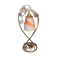 Art Deco lamp in glass paste and wrought iron leaves