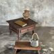 Petit écritoire table basse ancienne indonésienne en teck H33 40,5x55