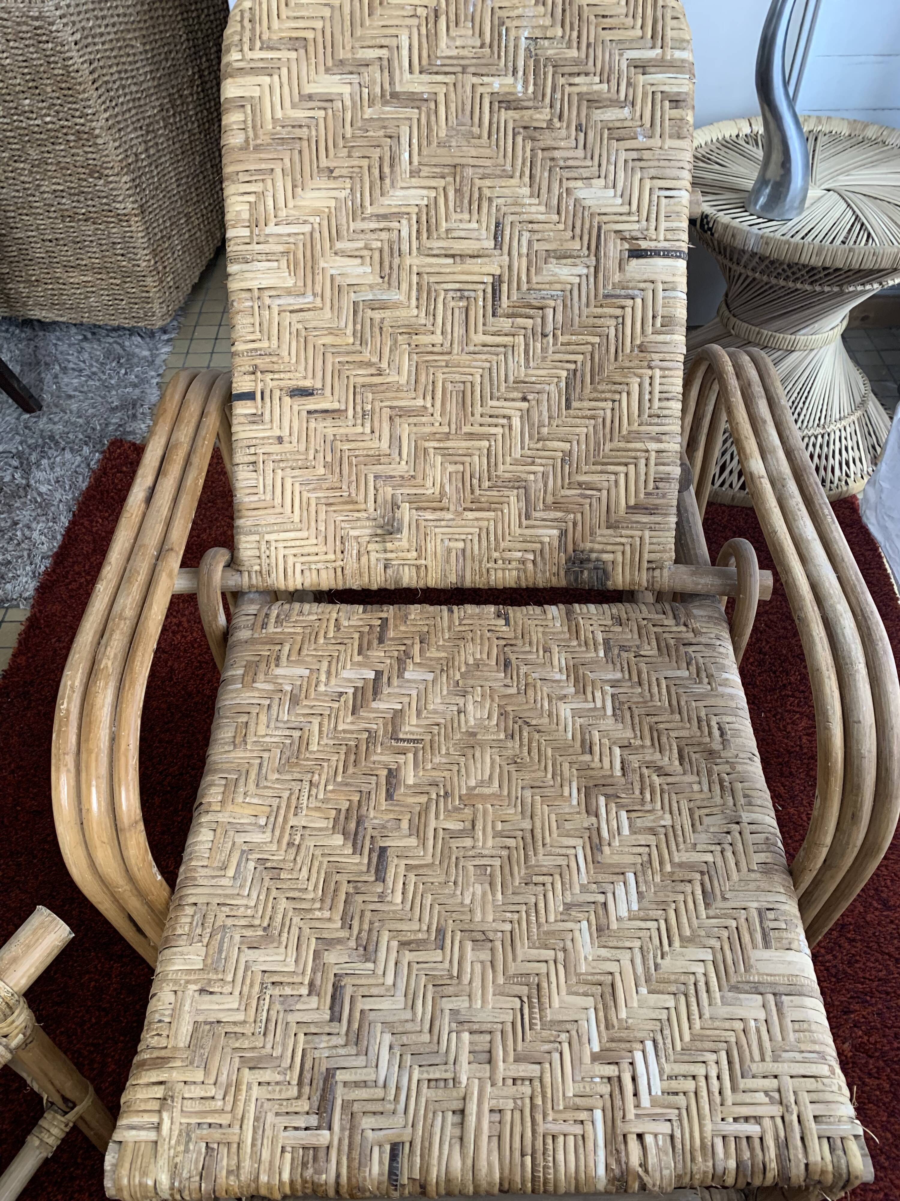 Rattan long chair