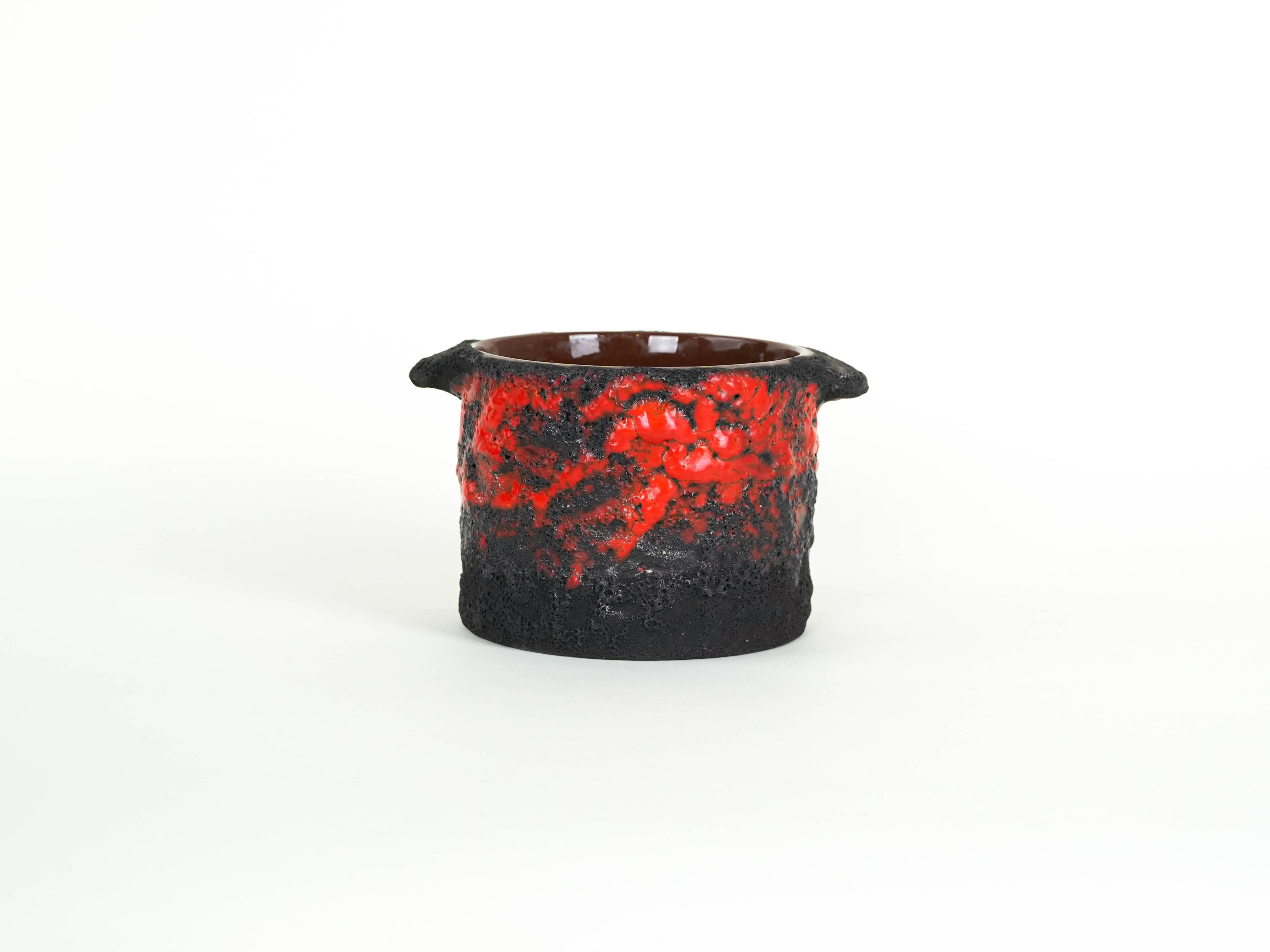 Ceramic vase, Fat Lava, German design, 1960s, made in Germany