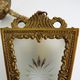 Bronze lantern wall sconce with 4 sides engraved glass