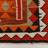 3x10 Red & Orange Tribal Kilim Runner Rug 93x308Cm SK 34615