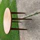 Mid-century brown side table in solid wood, 1960s tripod style.