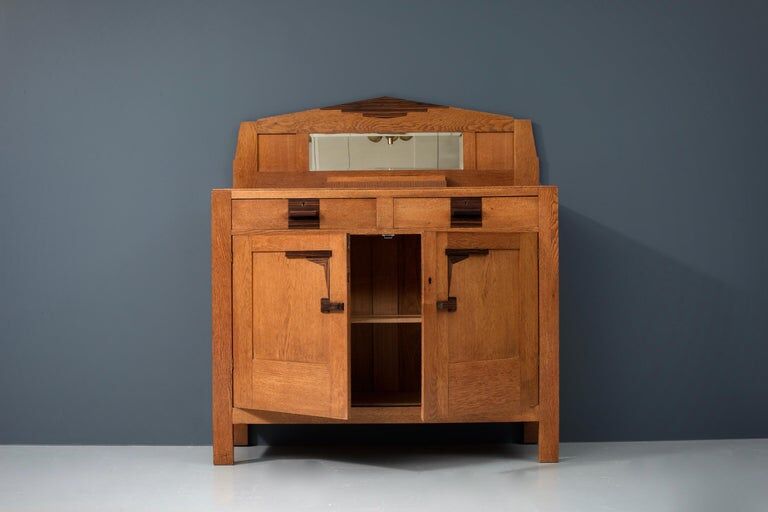 Art deco bar furniture in solid oak 1930s