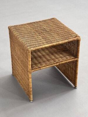 Tables de Chevet en Osier, années 60-70, Set de 2