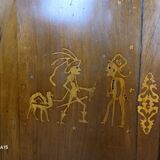 Napoleon III period colonial buffet in marquetry with orientalist decorations