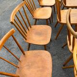 Suite of 18 mismatched Scandinavian chairs