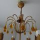 Murano glass and gilded metal drop chandelier, 1950s-1960s