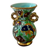 Cerdazur Monaco vase in ceramic with fish decoration