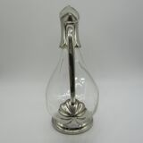 Carafe à décanter verre et métal argenté forme canard