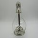 Decanter carafe glass and silver metal duck shape