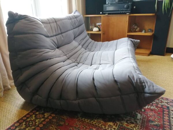 Canapé Togo 2 places - Ligne Roset - Gris anthracite