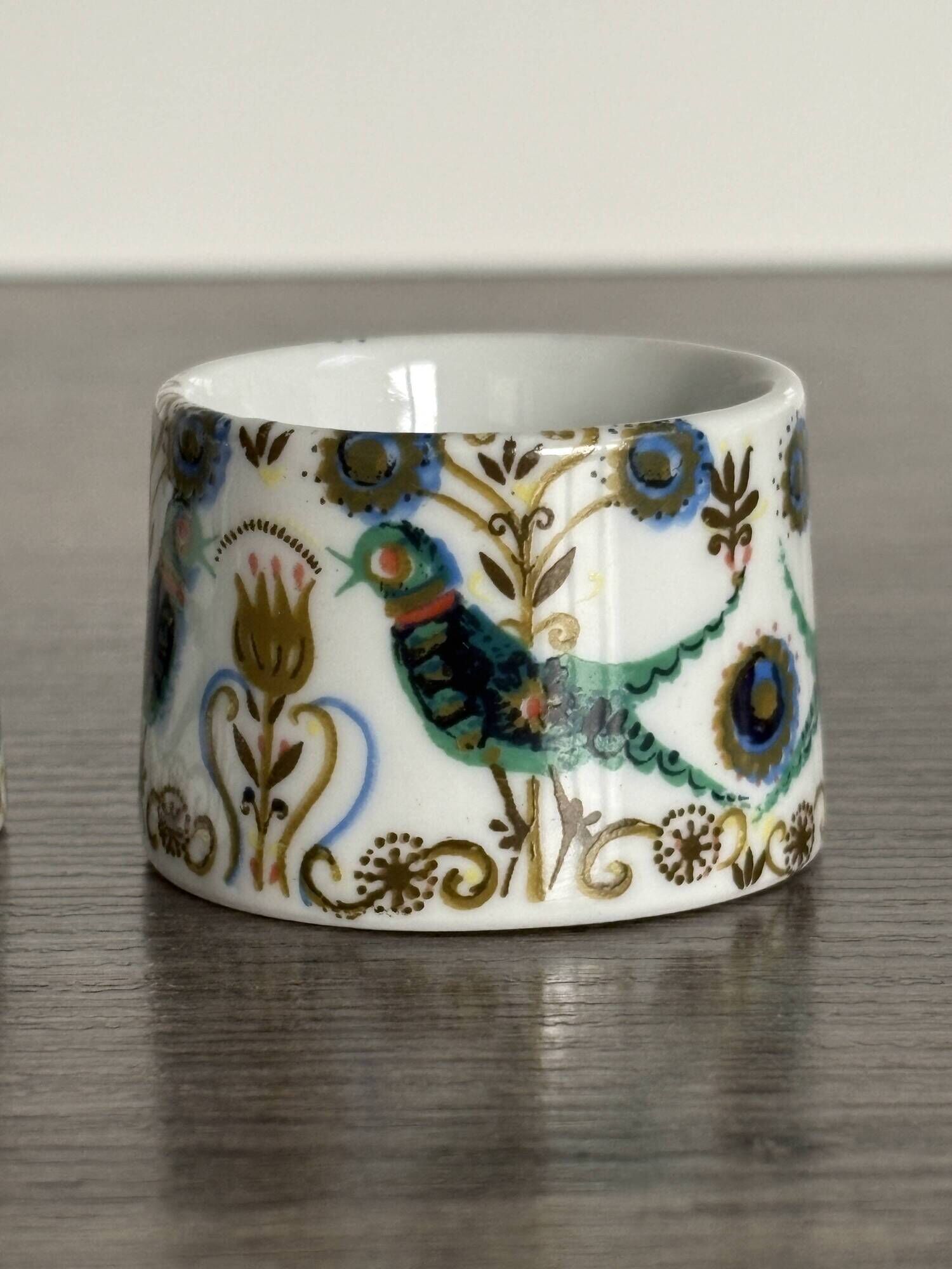 Vintage Bavaria Porcelain Egg Cups - 70's Folk Style