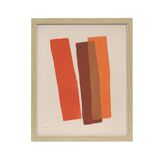 orange abstract painting - contemporary painting - signed Eawy