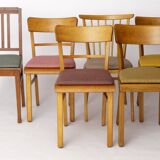 Lot de 6 chaises de salle à manger allemandes vintage, années 1950-1960 | Structure en hêtre