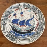 Iznik dish decorated with CB 20th century monogram caravel