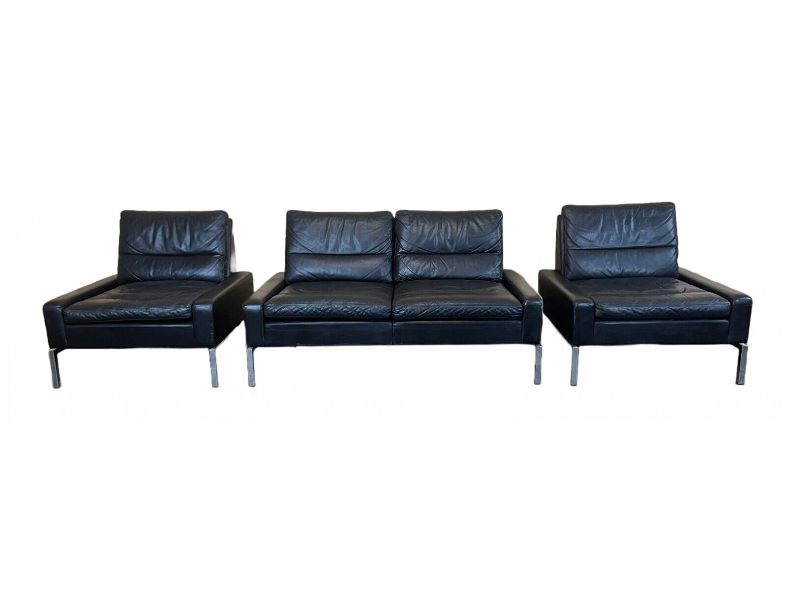 60s 70s sofa and 2 armchairs by Hans Peter Piehl for Wilkhahn leather sofa design
