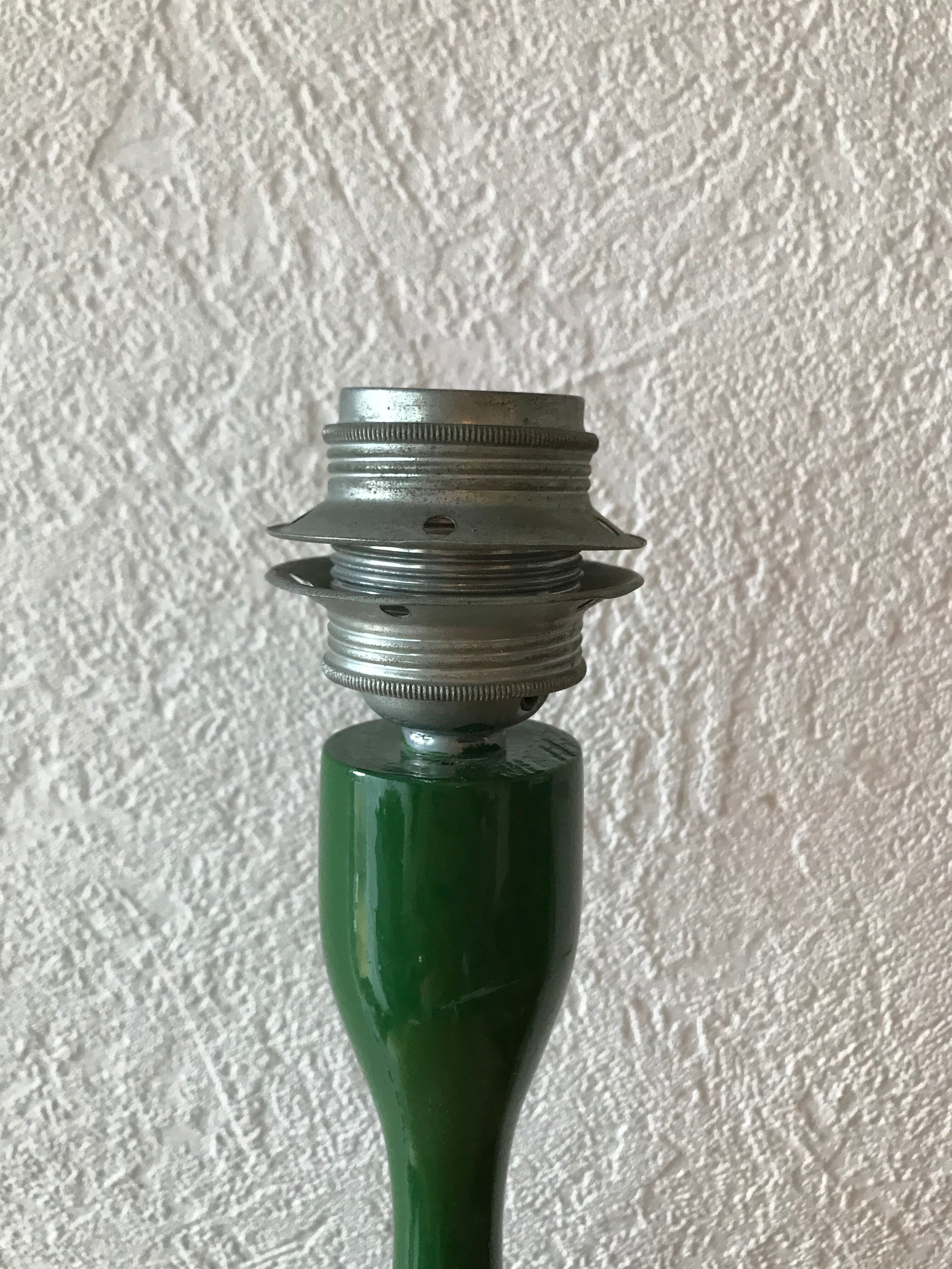 Green laqué wood lamp foot