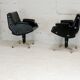 Pair of swivel armchairs, imitation leather and steel, Italy, circa 1960.