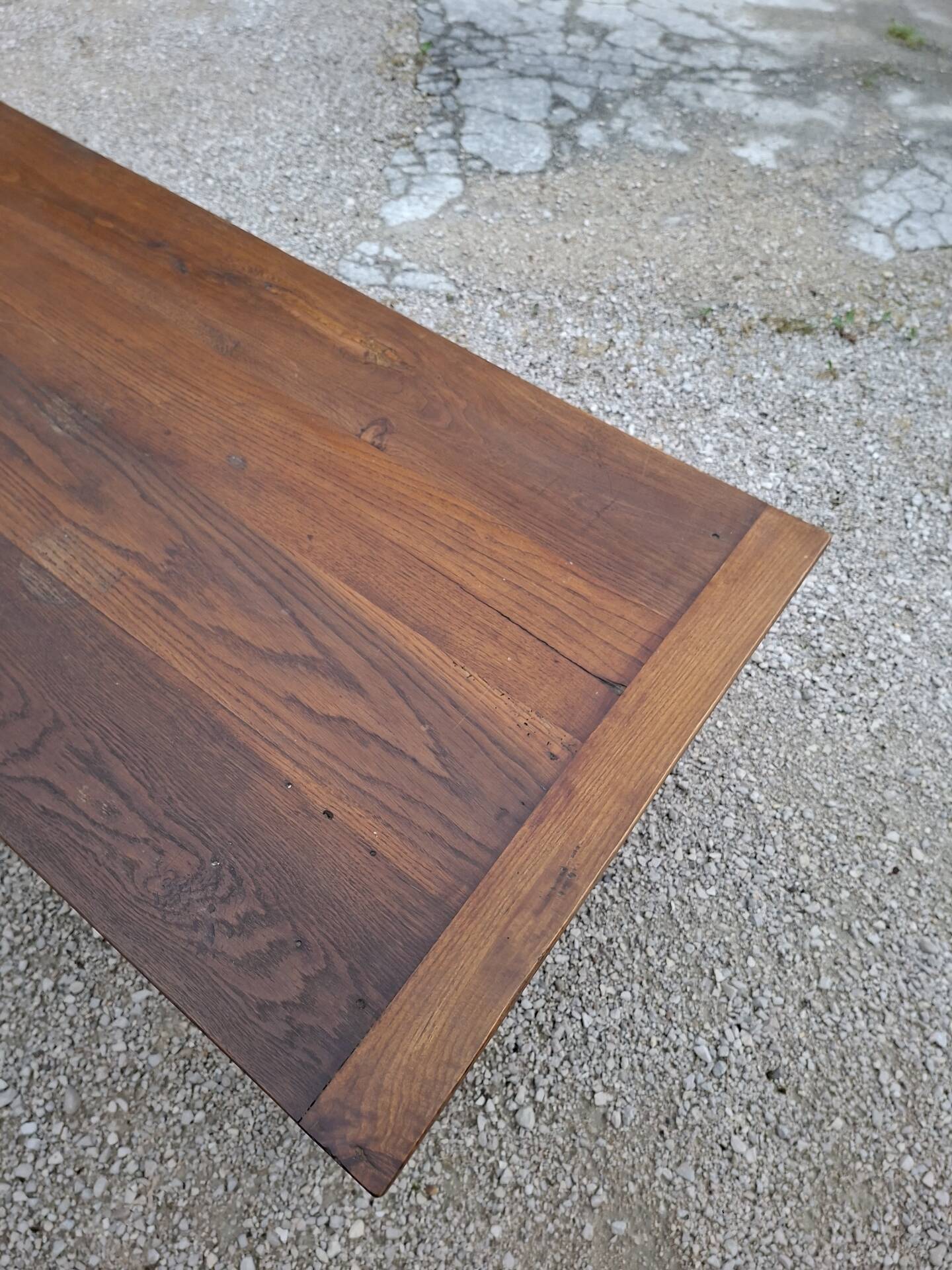 Table basse de ferme rustique ancienne un tiroir -1m42