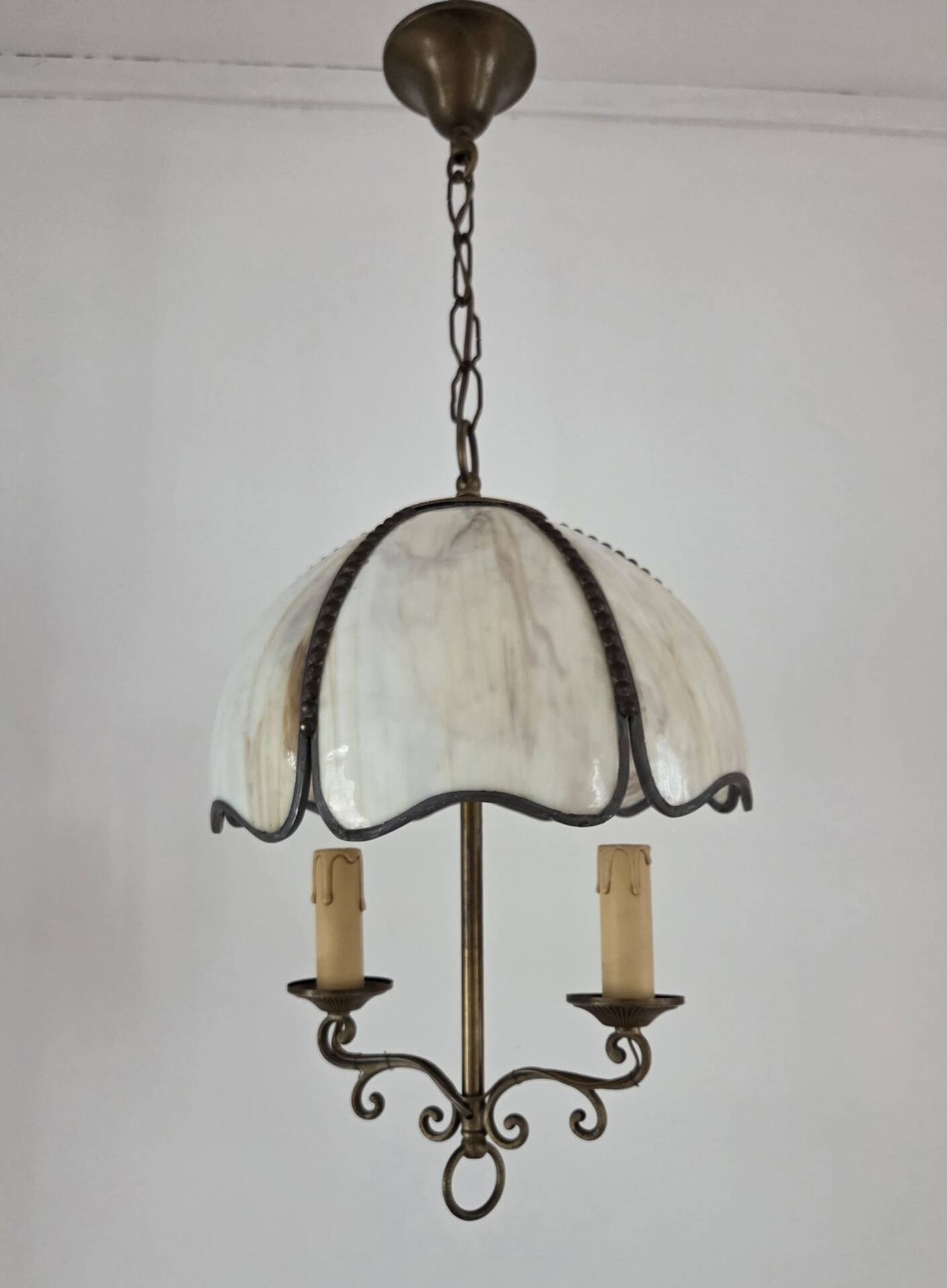 Suspension pâte de verre, style Art Déco 