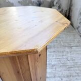 Hexagonal console table guéridon Regain pine 1970